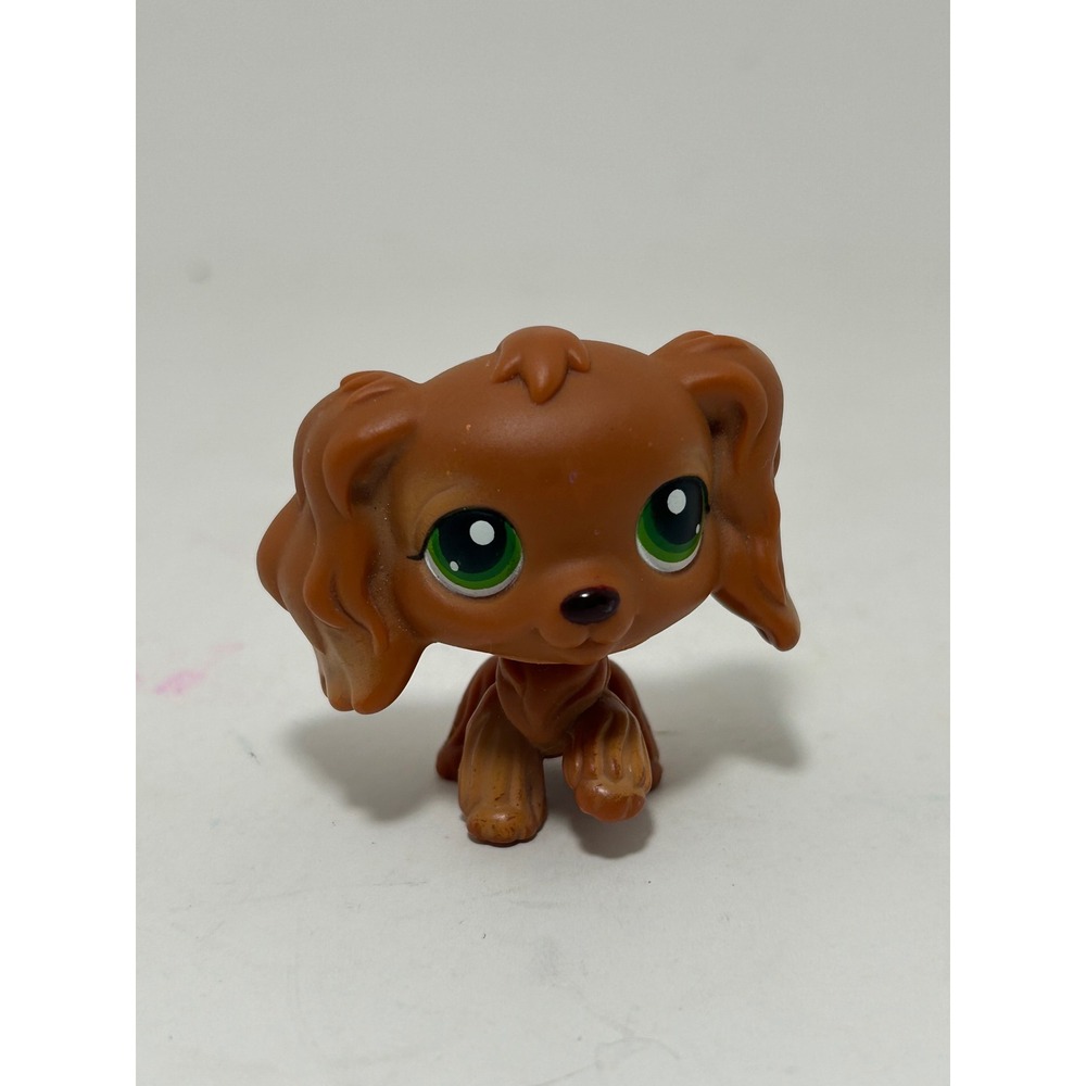 Littlest Pet Shop 252 Cocker Spaniel Brown Green Eyes Hasbro Dog Figure LPS
